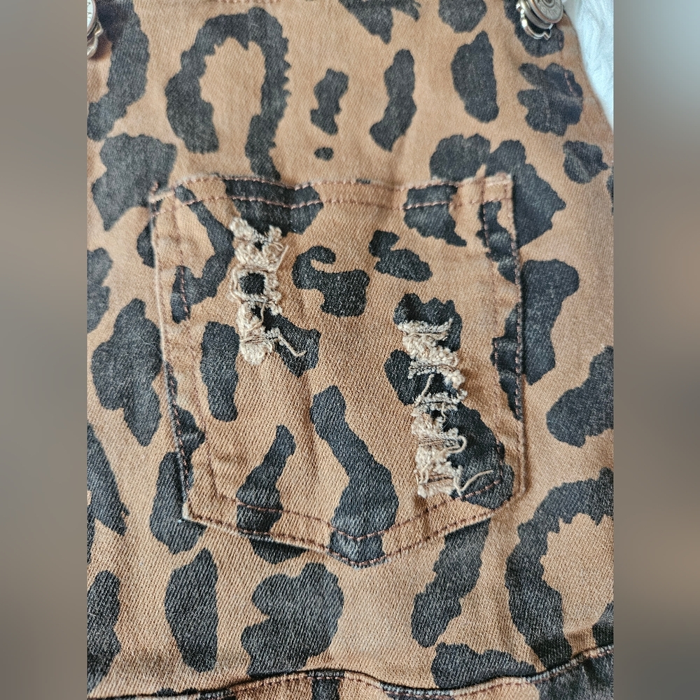 Leopard Print Kids Overalls - Picture 2 of 7